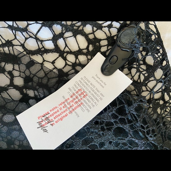 Black Lace-Trimmed Hi-Low Gown Betsy & Adam NWT - Picture 4 of 5